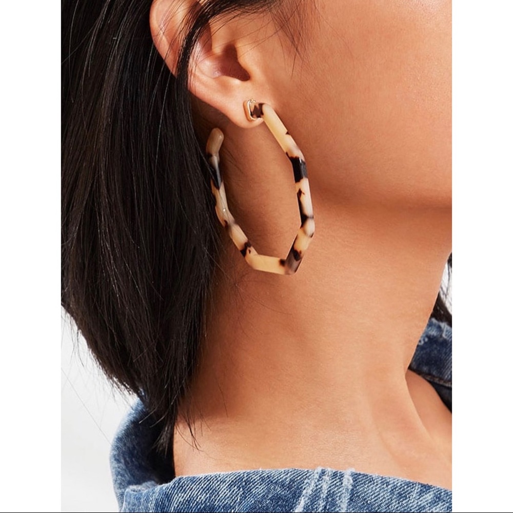 Leopard Pattern Geometric Hoops Earrings